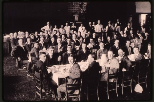 Photo of members of citizens' committee at a banquet held after the Winnipeg General Strike. Source: University of Winnipeg Archives