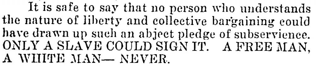 A Western Labor News article regarding the Slave Pact, June 2, 1919. UML.
