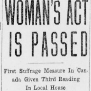 Women get the vote in Manitoba. Winnipeg Tribune, January 27, 1916.