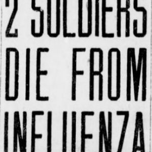 Two first reported Influenza deaths in Manitoba. Winnipeg Tribune, October 7, 1918. UML.